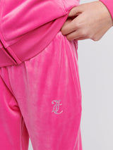 Juicy Couture Girls Diamante Bootcut Joggers in Pink