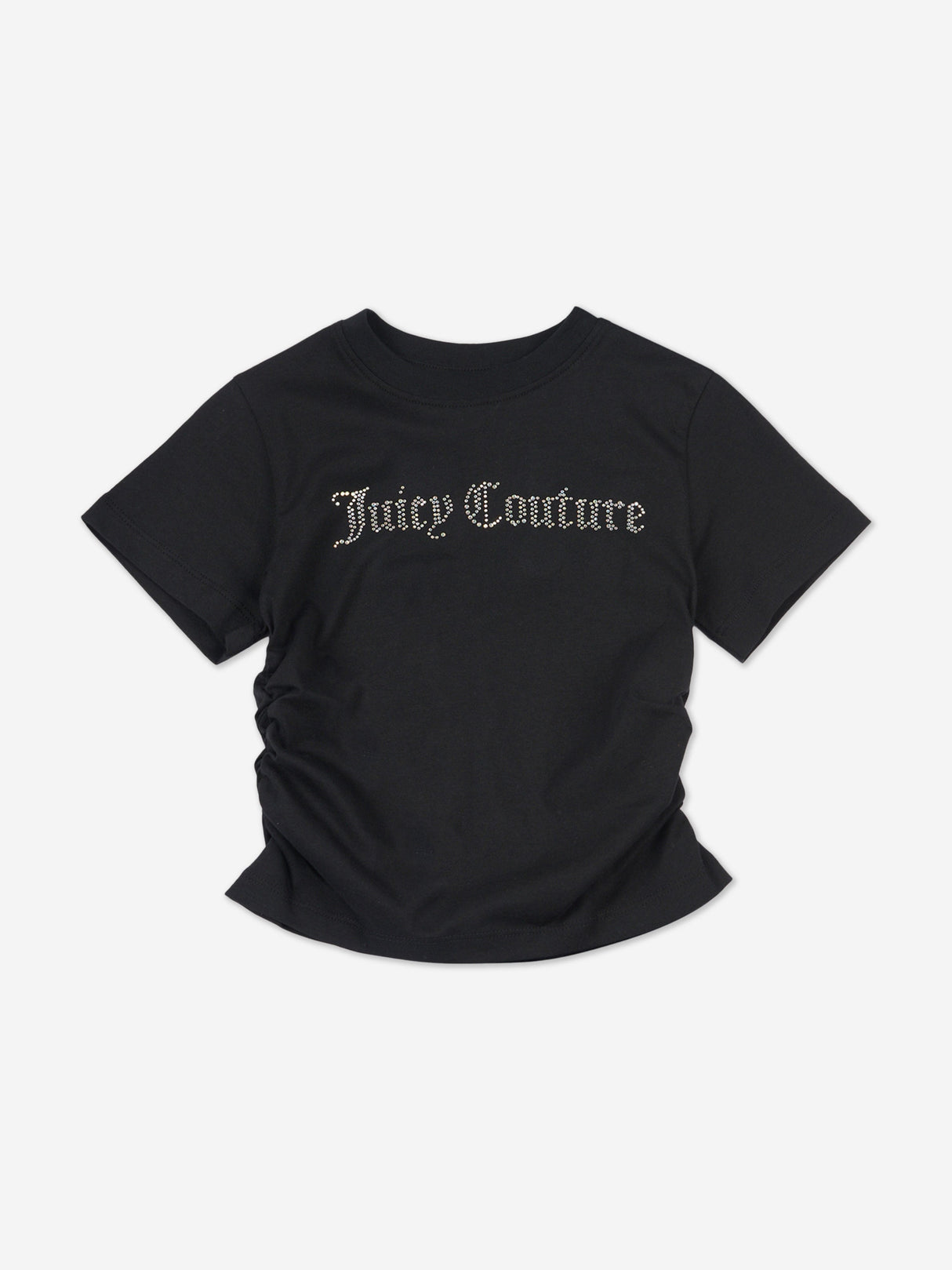 Juicy Couture Girls Diamante Logo T-Shirt in Black
