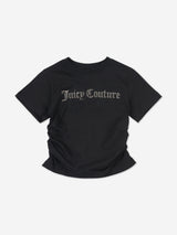 Juicy Couture Girls Diamante Logo T-Shirt in Black