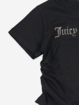 Juicy Couture Girls Diamante Logo T-Shirt in Black