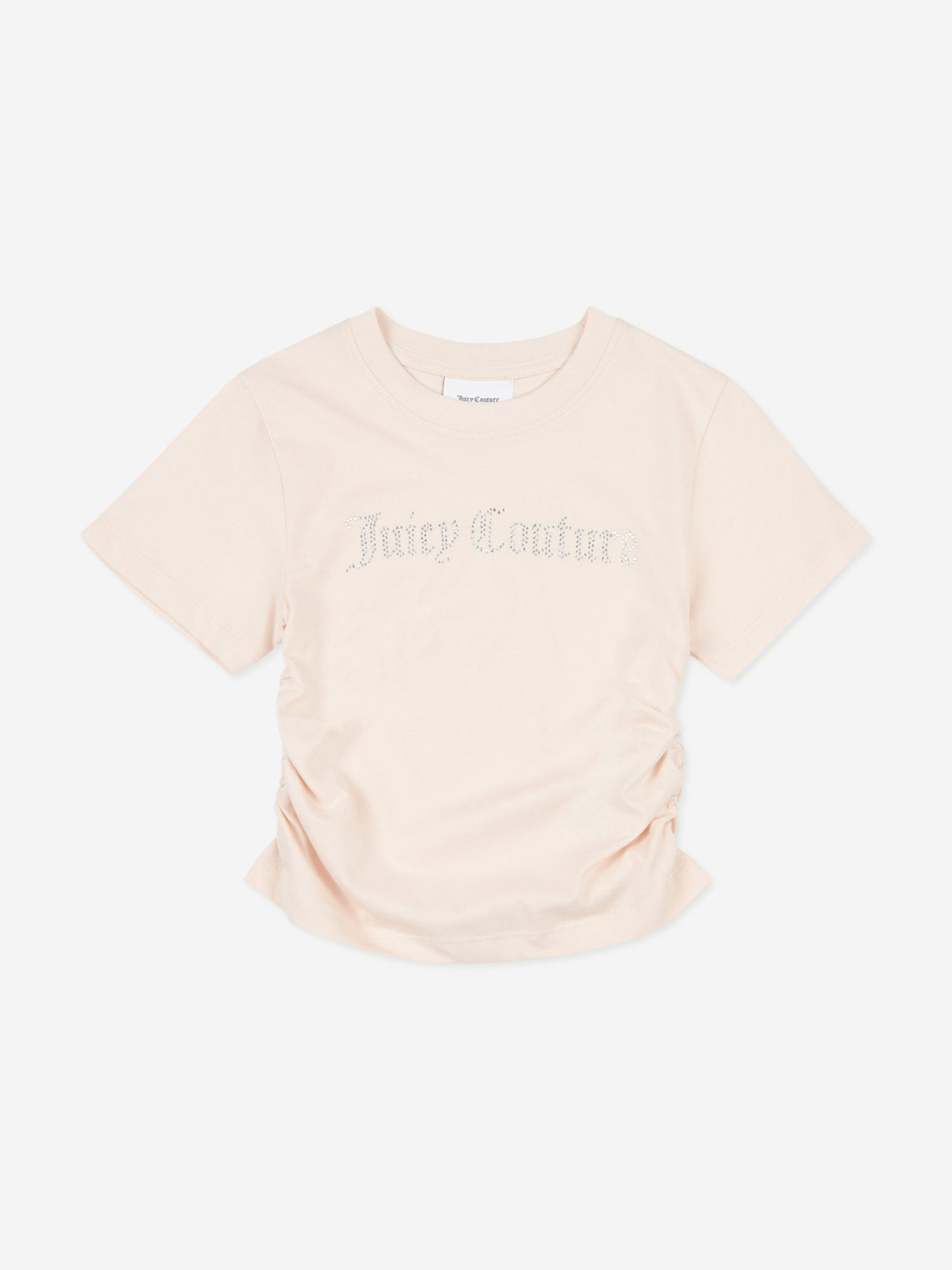 Juicy Couture Girls Diamante Logo T-Shirt in Beige