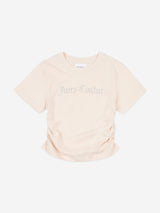 Juicy Couture Girls Diamante Logo T-Shirt in Beige
