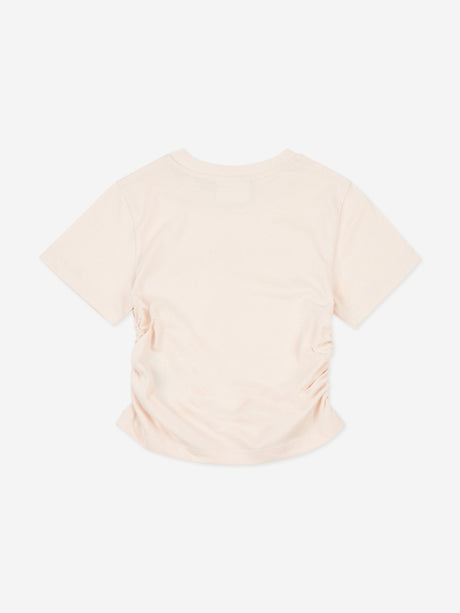 Juicy Couture Girls Diamante Logo T-Shirt in Beige