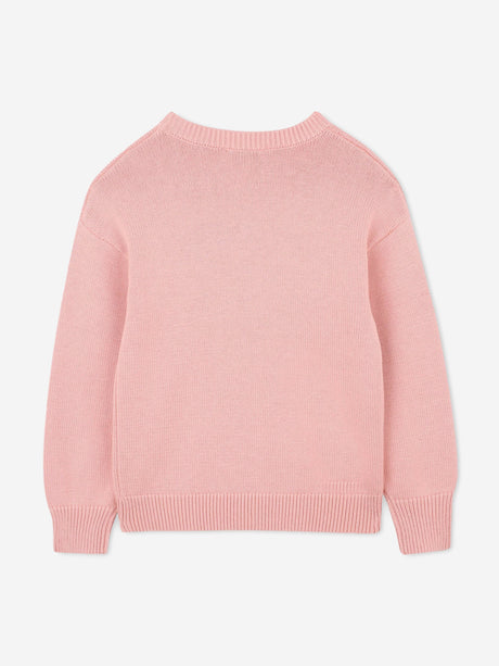 KENZO Girls Lucky Tiger Knitted Jumper in Pink