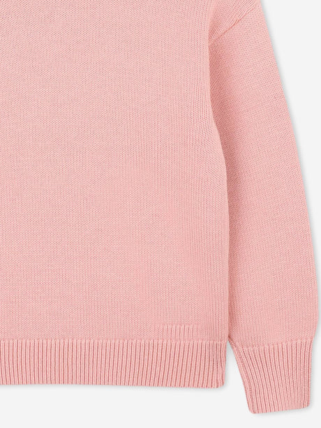 KENZO Girls Lucky Tiger Knitted Jumper in Pink