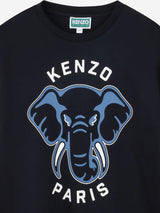 KENZO Boys Elephant Print T-Shirt in Navy