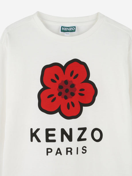 KENZO Kids Long Sleeve Boke Flower T-Shirt in Ivory