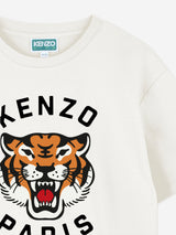 KENZO Kids Lucky Tiger T-Shirt in Ivory