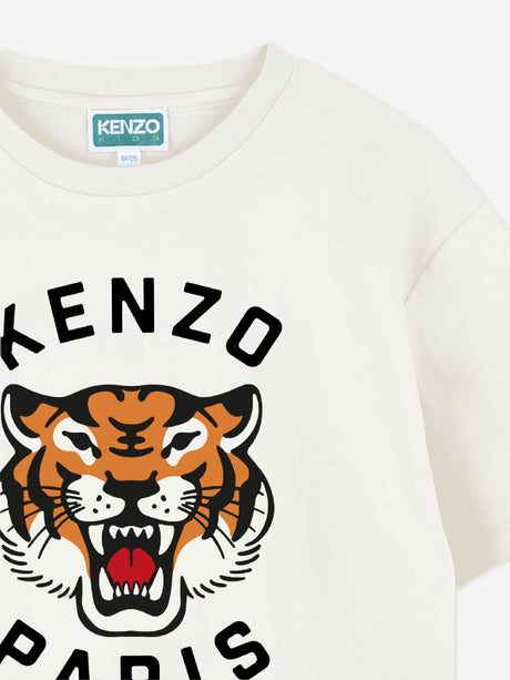 KENZO Kids Lucky Tiger T-Shirt in Ivory