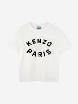 KENZO Kids Embroidered Logo T-Shirt in Ivory