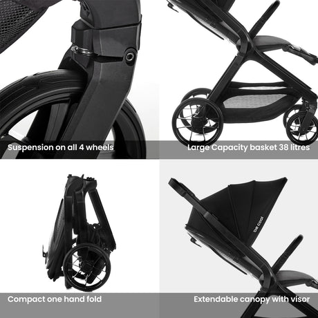 Be Cool Kombo Trio: Pushchair + Carrycot + i-Size Travel Baby Carrier, Be Teal