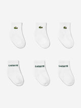 Lacoste Baby 6 Pack Socks Set in White