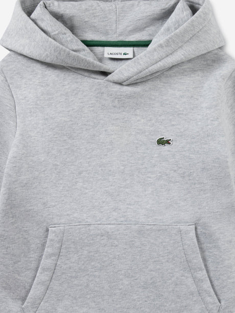 Lacoste Boys Logo Hoodie in Grey