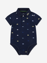 Lacoste Baby Pique Polo Bodysuit in Navy