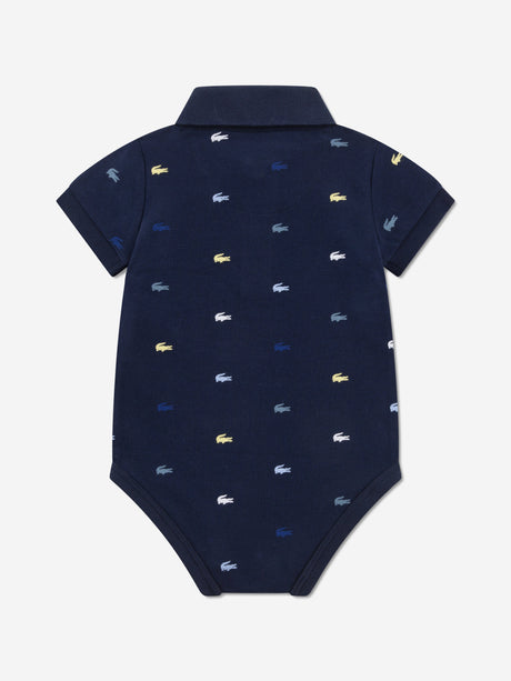 Lacoste Baby Pique Polo Bodysuit in Navy