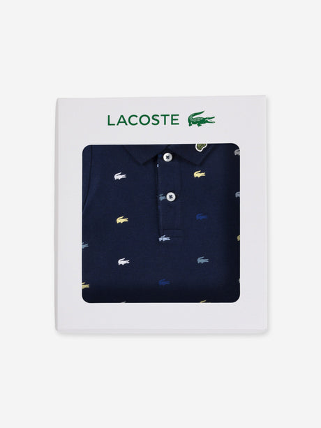 Lacoste Baby Pique Polo Bodysuit in Navy