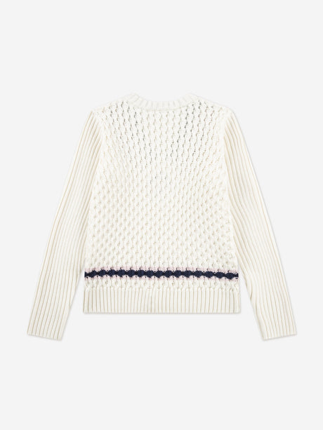 Lacoste Girls Mixed Stitch Jumper in Ivory