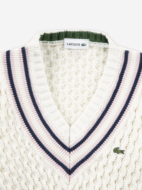 Lacoste Girls Mixed Stitch Jumper in Ivory