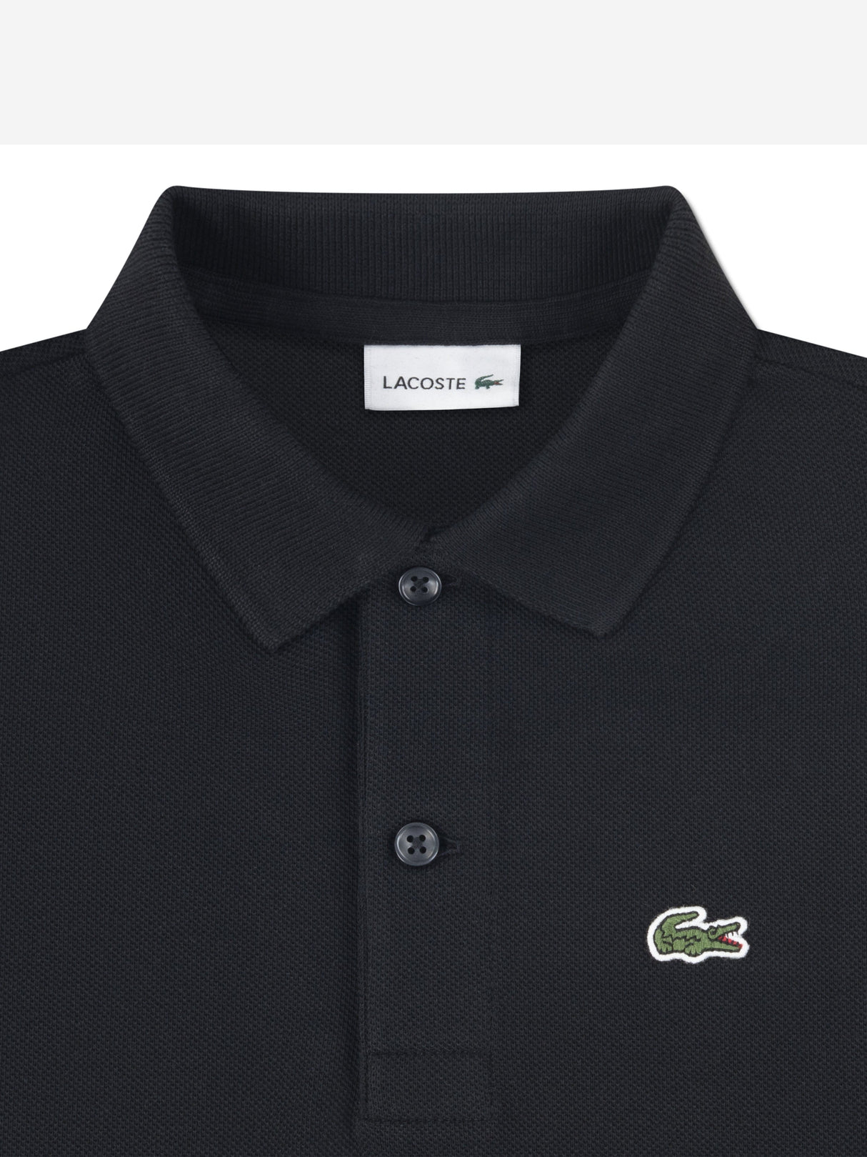 Lacoste Boys Petit Pique Polo Shirt in Black