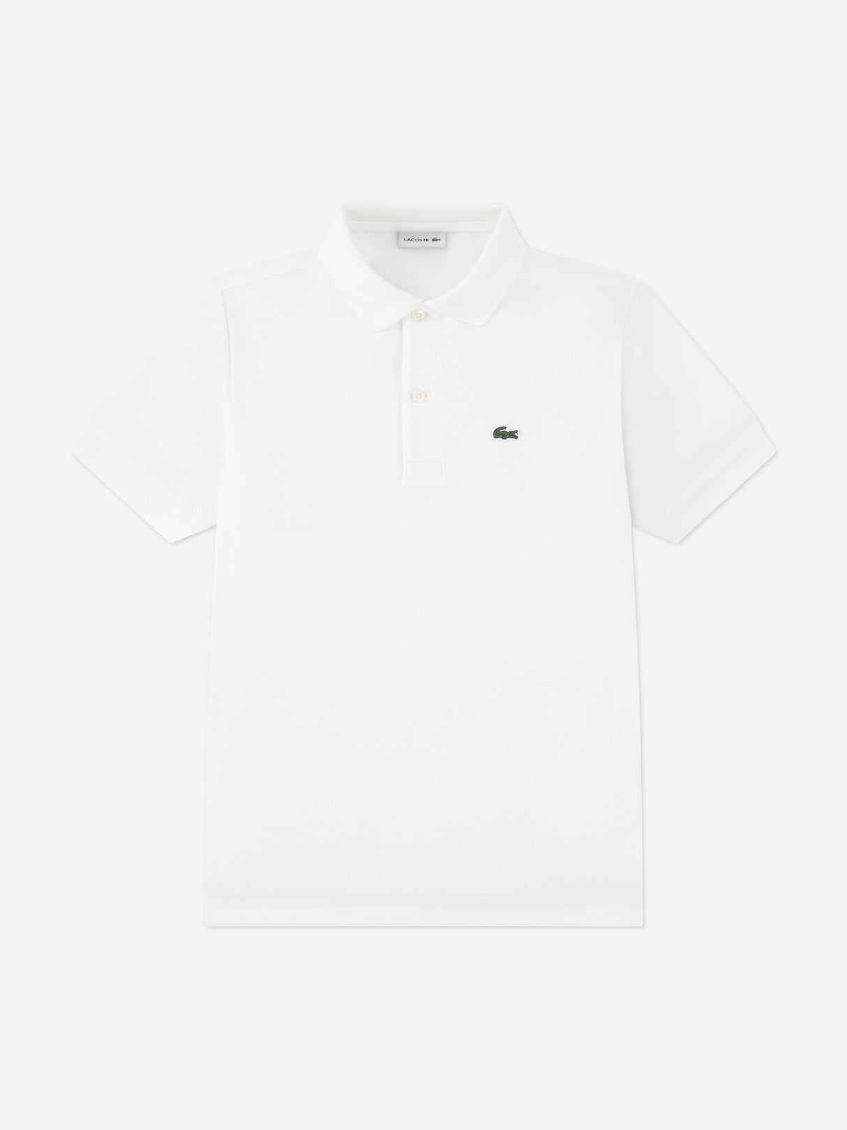 Lacoste Boys Petit Pique Polo Shirt in White