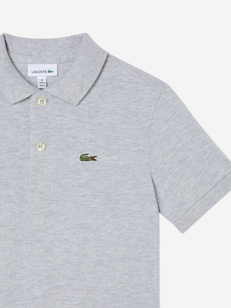 Lacoste Boys Pique Polo Shirt in Grey