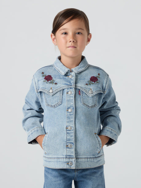 Levi's Girls Oversized Western Trucker Jacket in Blue