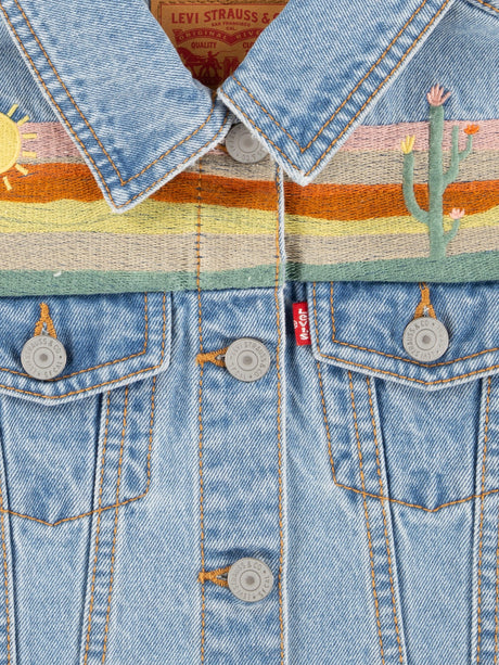 Levi's Girls Embroidered Gilet in Blue