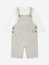 Mininio Baby Dungaree and T-Shirt Set in Beige