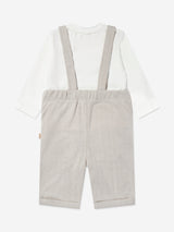 Mininio Baby Dungaree and T-Shirt Set in Beige