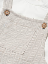 Mininio Baby Dungaree and T-Shirt Set in Beige