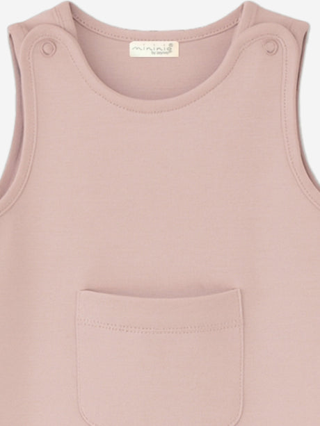 Mininio Baby Girls Organic Cotton Romper in Pink