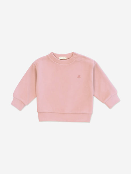 Mininio Baby Girls Cotton Fleece Tracksuit in Pink