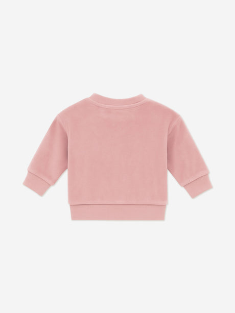 Mininio Baby Girls Cotton Fleece Tracksuit in Pink