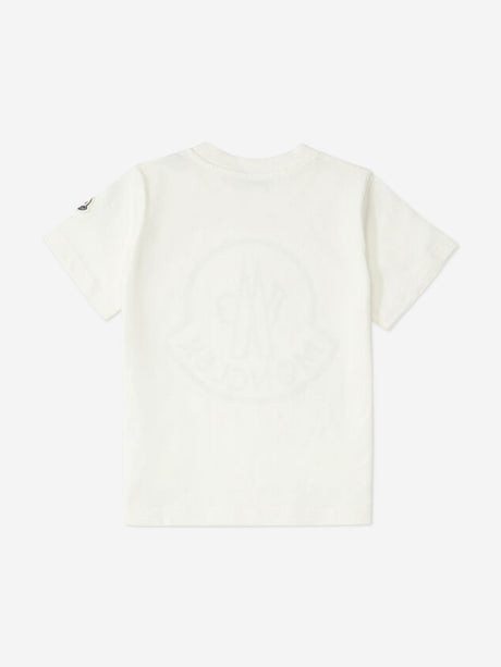 Moncler Enfant Boys Logo T-Shirt in Ivory