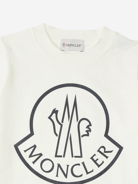 Moncler Enfant Boys Logo T-Shirt in Ivory