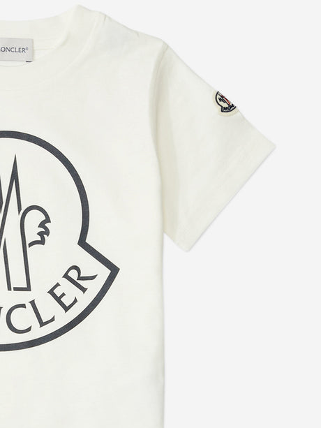 Moncler Enfant Boys Logo T-Shirt in Ivory