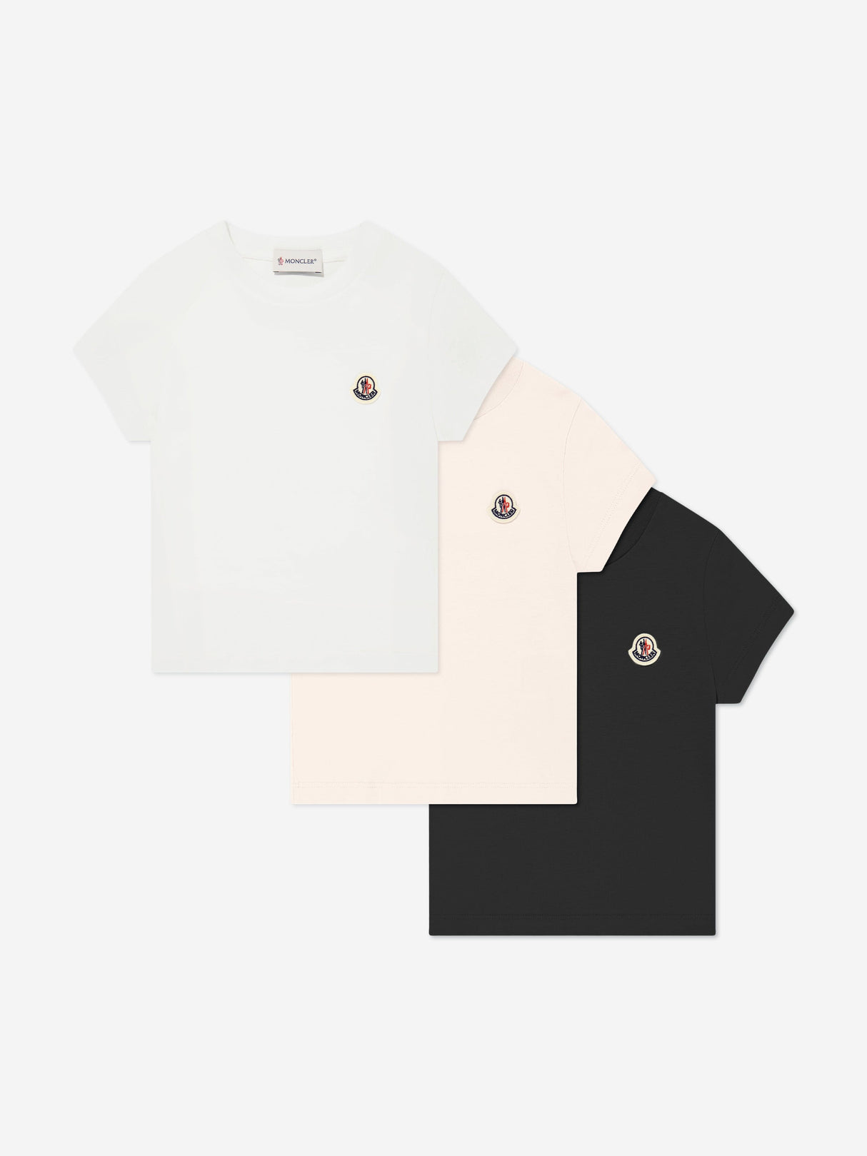 Moncler Enfant Girls 3 Pack T-Shirt Set in Multicolour
