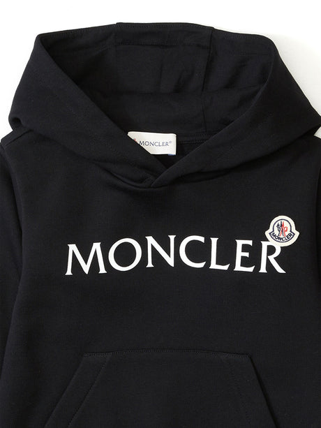 Moncler Enfant Kids Logo Hoodie in Black