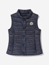 Moncler Enfant Girls Down Padded Liane Gilet in Navy