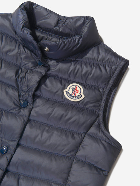 Moncler Enfant Girls Down Padded Liane Gilet in Navy