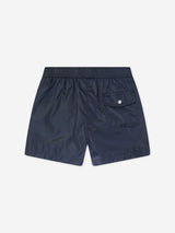 Moncler Enfant Boys Logo Swim Shorts in Navy