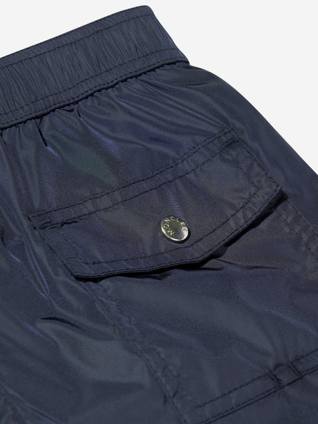 Moncler Enfant Boys Logo Swim Shorts in Navy