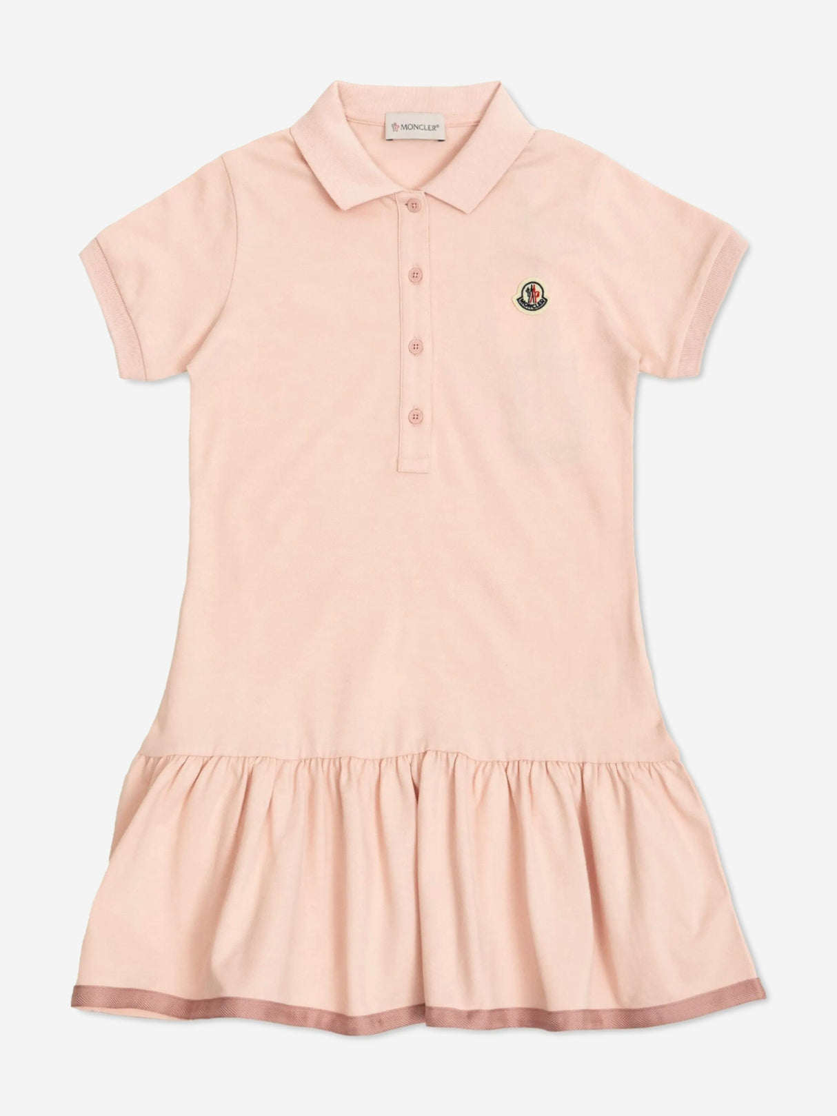 Moncler Enfant Girls Logo Polo Dress in Pink