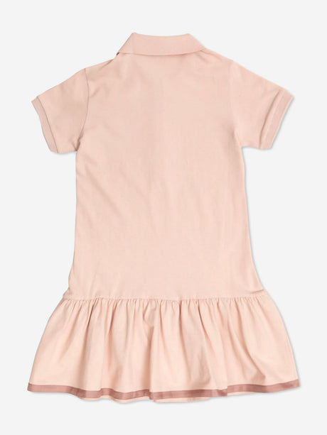 Moncler Enfant Girls Logo Polo Dress in Pink