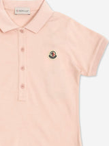 Moncler Enfant Girls Logo Polo Dress in Pink