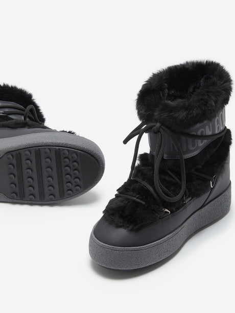 Moon Boot Girls Ltrack Faux Fur Boots in Black
