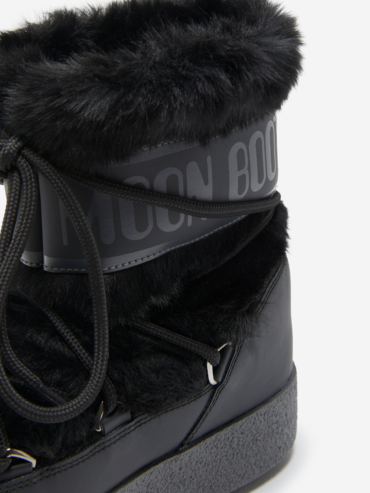 Moon Boot Girls Ltrack Faux Fur Boots in Black