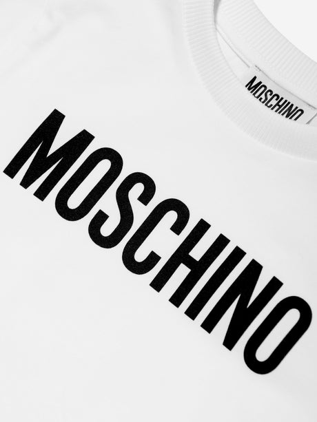 Moschino Kids Logo Print T-Shirt in White