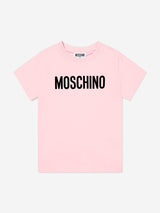 Moschino Girls Logo Print T-Shirt in Pink
