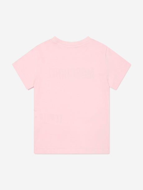 Moschino Girls Logo Print T-Shirt in Pink